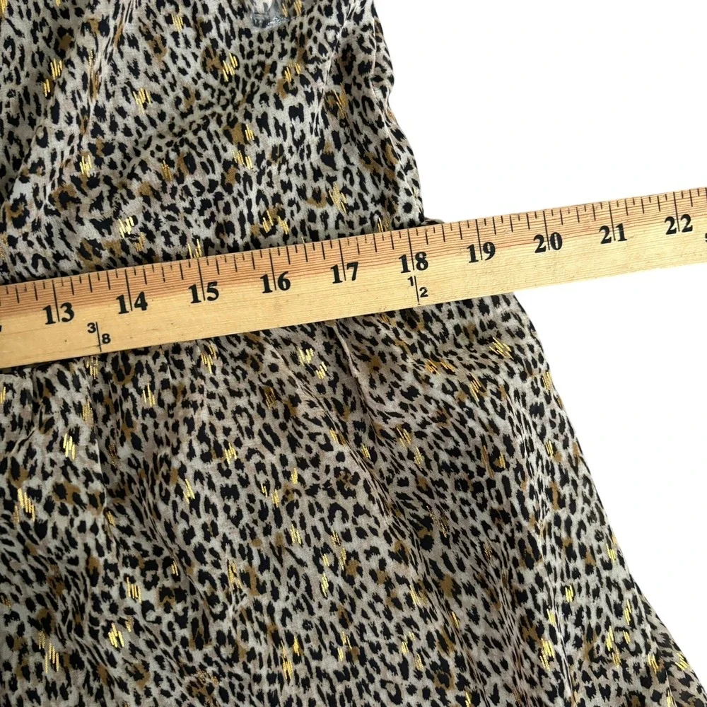 Vince Camuto Off the‎ Grid Leopard Print Mini Dress Sz M Chiffon Maximalism